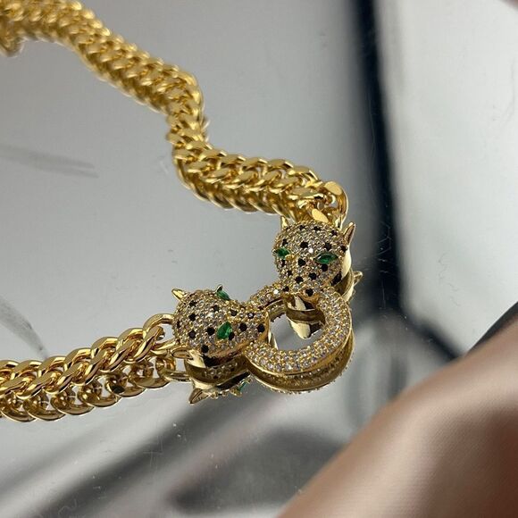 18k gold plated Panther Chain Necklace - Picture 6 of 7